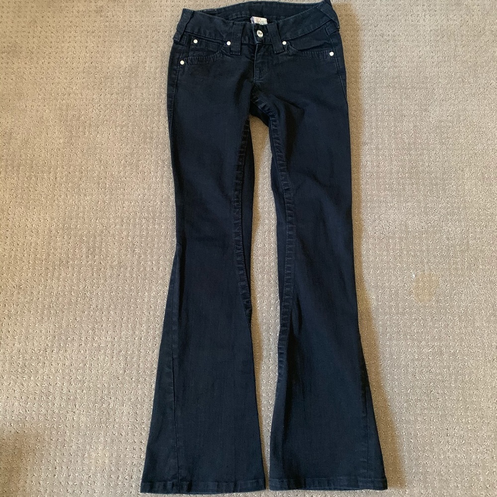 True Religion dark wash/black jeans, size 25